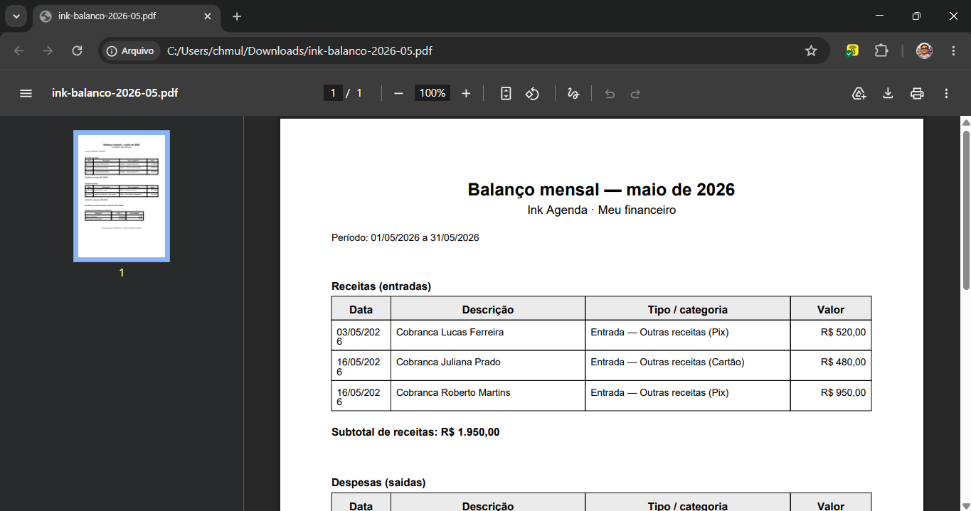 RelatÃ³rio em PDF